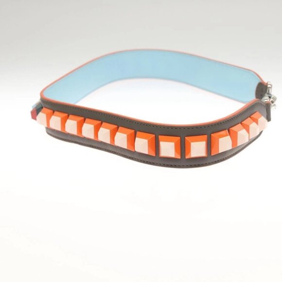 FENDI Strap You Shoulder Strap Leather Gray Auth - Picture 5 of 7